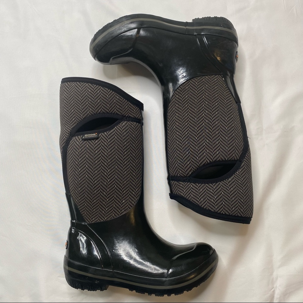 BOGS Boots, Herringbone Tal, black/grey, Size 7